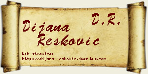 Dijana Resković vizit kartica